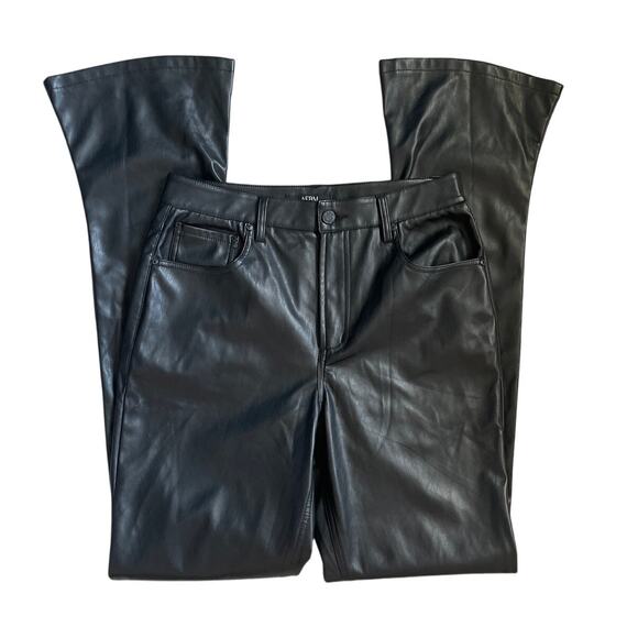 AFRM x REVOLVE Vegan Leather Mini-Flare High-Rise Noir Graysen Pant Size 29 Tall - Picture 6 of 12